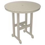 POLYWOOD® Round Farmhouse Counter Outdoor Table Plastic in Gray/Brown | 37 H x 48 W x 48 D in | Wayfair RRT248SA