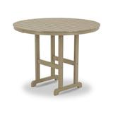 POLYWOOD® Round Farmhouse Counter Outdoor Table Plastic in Gray/White/Brown | 37 H x 36 W x 36 D in | Wayfair RRT236SA