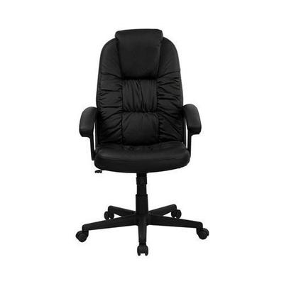 Flash Furniture Leather Executive Office Chair with Arms, Black