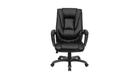 Multi-Function Leather High-Back Office Chair with Waterfall Seat, Black