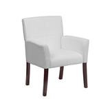 Flash Furniture Leather Executive Side Chair or Reception Chair with Mahogany Legs, White screenshot. Chairs directory of Office Furniture.