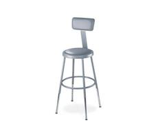 National Public Seating 6430HB 31.38.5" Adj. Stool with a Vinyl Upholstered Seat and backrest