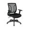Office Star Work Smart Screen-Back Chair with Mesh Seat and Height Adjustable Arms, Black