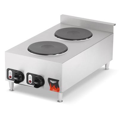 Vollrath 240V 2-Burner Electric Countertop Hot Plate Stainless Steel (40739) - Stainless Steel