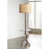 Pacific Coast Lighting Beachwood 65" Floor Lamp with Glass Tray Table