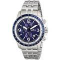 Invicta Men's Quartz Watch with Blue Dial Chronograph Display and Silver Stainless Steel Bracelet 13961