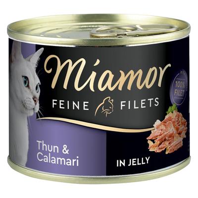 12x185g Feine Filets in Jelly Thunfisch & Calamari Miamor Katzenfutter nass