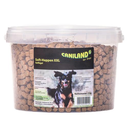 2 x 2 kg Caniland Soft Geflügel-Trainees XXL-Eimer Hundesnack