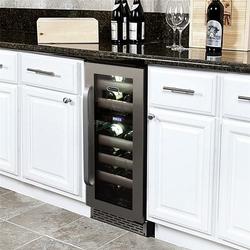 Whynter 12" width 17 Bottle Dual Zone Built-In Wine Refrigerator w/ Seamless Stainless Steel Door in Gray | 34 H x 24 W x 12 D in | Wayfair