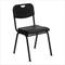 HERCULES 880 lb. Capacity Black Plastic Stack Chair with Black Powder Coated Frame - RUT-GK01-BK-GG