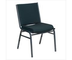 HERCULES Heavy Duty, 3'' Thickly Padded, Green Upholstered Stack Chair - XU-60153-GN-GG