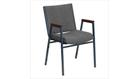 HERCULES Heavy Duty, 3'' Thickly Padded, Gray Upholstered Stack Chair with Arms - XU-60154-GY-GG