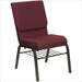 18.5''W Gold Vein Frame Burgundy Fabric HERCULES Church Chair with Book Rack - 4.25'' Thick Seat - X