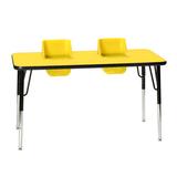 Toddler Tables Kid's 2 Seat Adjustable Height Activity/Feeding Table Laminate/Metal in Yellow | 19 H in | Wayfair TT2-YEL-YL