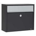 Qualarc Allux Locking Wall Mounted Mailbox Steel in Gray/Black | 13 H x 15.5 W x 5.5 D in | Wayfair ALX-LT150-BK