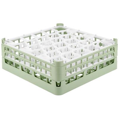 Vollrath 52816 Signature Lemon Drop Full-Size Light Green 30-Compartment 5 11/16" Tall Glass Rack