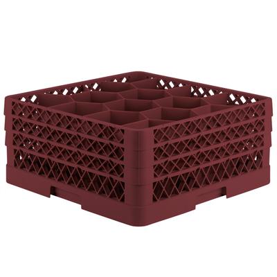 Vollrath TR18JJJ Traex® Rack Max Full-Size Burgundy 12-Compartment 7 7/8" Glass Rack
