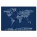 Trademark Fine Art "Sheet Music World Map in Blue" by Michael Tompsett Textual Art on Wrapped Canvas Canvas | 16 H x 24 W x 2 D in | Wayfair