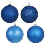 Vickerman 16352 - 3" Blue Matte Shiny Sequin Glitter Ball Christmas Tree Ornament (16 pack) (N590802)
