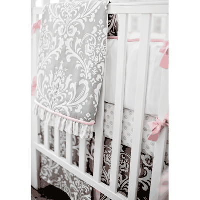 New Arrivals Stella Gray 3 Piece Baby Crib Bedding Set
