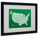 Trademark Fine Art 'USA States Text Map' Framed Textual Art Print on Canvas Canvas, Wood | 16 H x 20 W x 0.5 D in | Wayfair MT0224-B1620MF