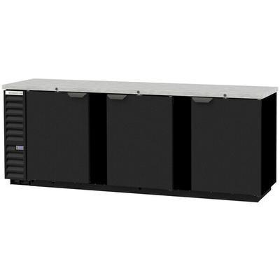 Beverage Air BB94F-1-B 94" Black Food Rated Solid Door Back Bar Cooler with Three Doors - Cu. Ft.