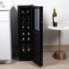 Koolatron 18 Bottle Slim Dual Zone Wine Cooler Freestanding Wine Fridge, Glass in Black | 38 H x 10 W x 22.5 D in | Wayfair WC18