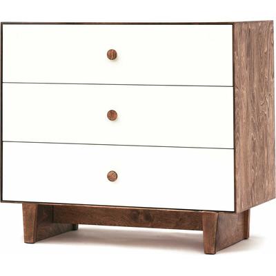 Oeuf 3 Drawer Dresser - Rhea - White/Walnut