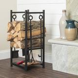 Red Barrel Studio® Herwald Log Rack Metal in Gray | 30 H x 12 W x 14.5 D in | Wayfair W-1052