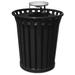 Witt Wydman Receptacle 36 Gallon Trash Can Stainless Steel in Black | 39.75 H x 28.5 W x 28.5 D in | Wayfair WC3600-AT-BK