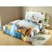 Dolce Mela Statue of Liberty Duvet Cover Set Cotton in Blue/Orange | Twin | Wayfair DM492T