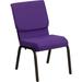 Purple Fabric Stacking Church Chair w/Gold Vein Finish