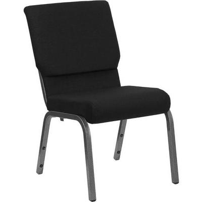 Black Stacking Church Chair - Silver Vein Finish
