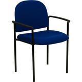 Navy Fabric Comfortable Stackable Steel Side Chair w/Arms screenshot. Chairs directory of Office Furniture.