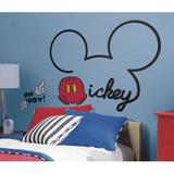 Room Mates Mickey & Friends All About Mickey Giant Wall Decal Vinyl in Black | 23.5 H x 31.5 W in | Wayfair RMK2560GM