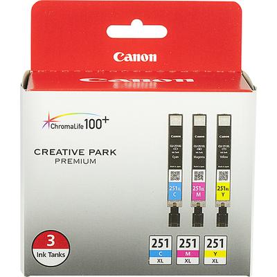 Canon 251 XL Ink Tanks (3-Pack) - Cyan/Magenta/Yellow - 6449B009