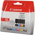 CANON Ink Cartridge Canon PGI Pack 550XL Black + CLI 551 4 colors (Cyan/Yellow/Black/Magenta)