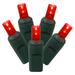 Vickerman 316832 - 100 Light 34' Green Wire Red Wide Angle LED Lights with 4" Spacing (X4G6103)