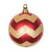 Vickerman 341209 - 6" Red / Gold Matte Glitter Chevron Ball Christmas Tree Ornament (M143786)