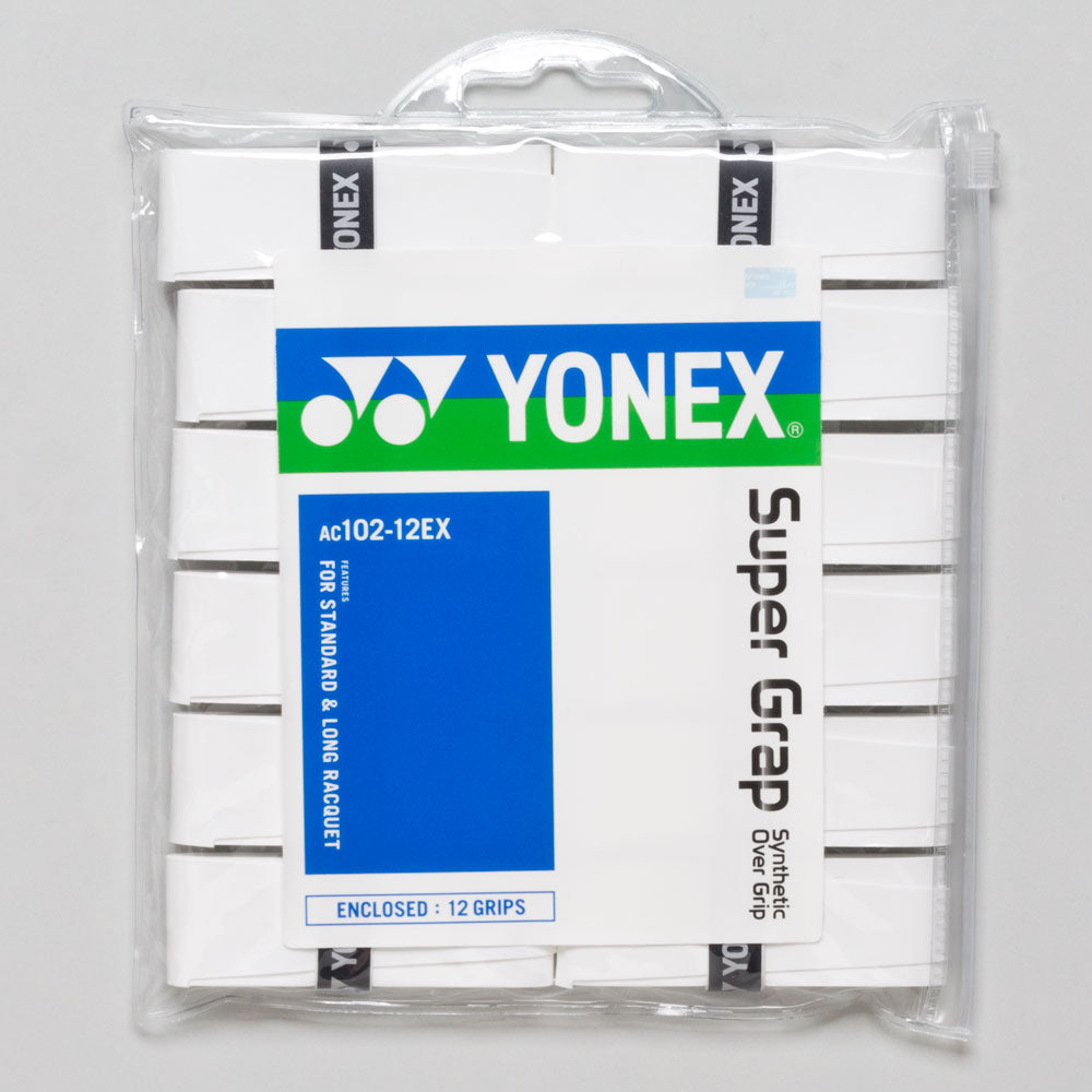 Yonex Super Grap Overgrip 12 Pack Tennis Overgrips White