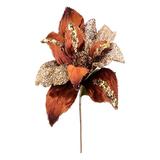 Vickerman 35608 - 31" Chocolate Glitter Magnolia 13" Flower (O146215)