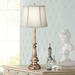 Stiffel Ivory Shadow 25" Antique Brass Finish Traditional Table Lamp