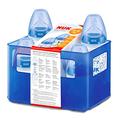 NUK First Choice+ Babyflaschen Starter Set, mit 4 Babyflaschen inklusiv Silikon-Trinksaugern & Flaschenbox, 2x 150ml & 2x 300ml, BPA-frei, 0-6 Monate, Blau (Boy)