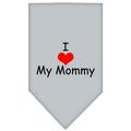 I Heart My Mommy Screen Print Bandana Grey Large