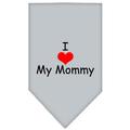 I Heart My Mommy Screen Print Bandana Grey Small