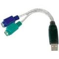 AddOn 8in USB 2.0 (A) Male to PS/2 Female Gray Adapter Cable