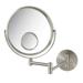 Jerdon Wall-Mounted Makeup Mirror with 10X/1X and 15X Spot Magnification -13.5 Inch Wall Extension - Nickel Finish - Model JP7510N