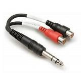 Hosa YPR-102 Stereo 1/4 Male TRS to Dual RCA Female Stereo Breakout Y-Cable 6 in.