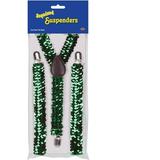 Sequined Suspenders (green; adjustable) Party Accessory (1 count) (1/Pkg)