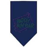 Happy New Year Rhinestone Bandana Navy Blue Small